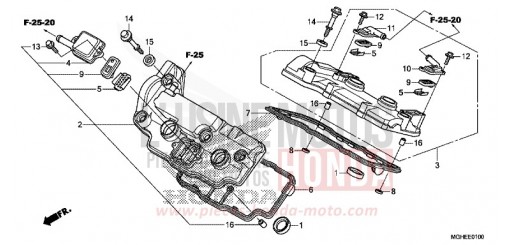 COUVERCLE DE CULASSE VFR1200XDE de 2014